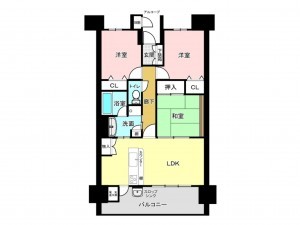 加古川市平岡町新在家、マンションの間取り画像です