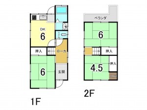 加古川市別府町新野辺、中古一戸建ての間取り画像です