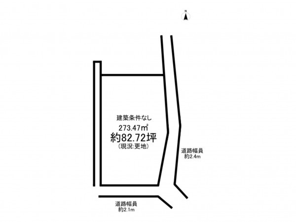 加古川市西神吉町大国、土地の間取り画像です