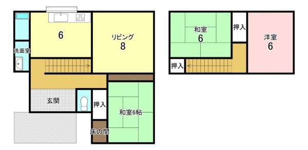 加古川市神野町神野、中古一戸建ての間取り画像です