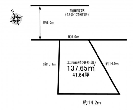 加古川市西神吉町岸、土地の間取り画像です