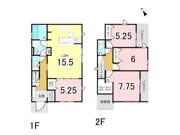 加古川市別府町新野辺北町、新築一戸建ての間取り画像です