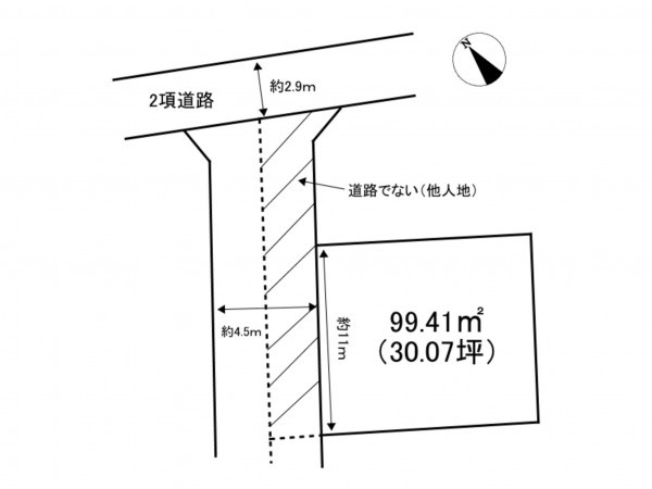加古川市東神吉町升田、土地の間取り画像です