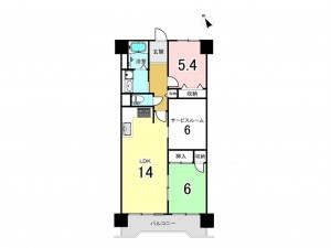 加古川市平岡町新在家、マンションの間取り画像です