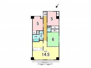 加古川市平岡町新在家、マンションの間取り画像です