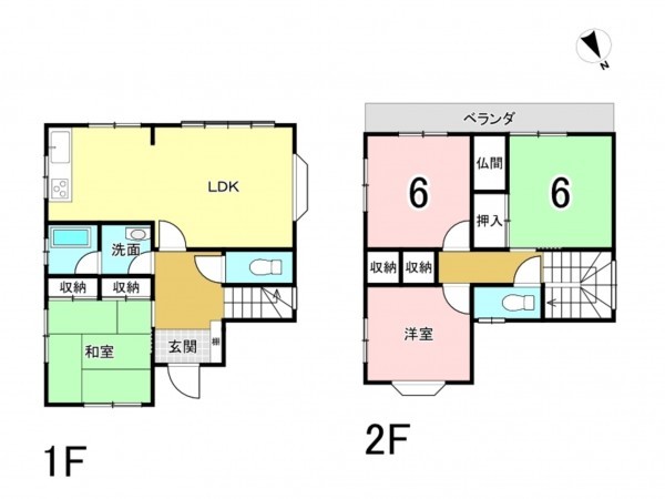 加古川市東神吉町西井ノ口、中古一戸建ての間取り画像です