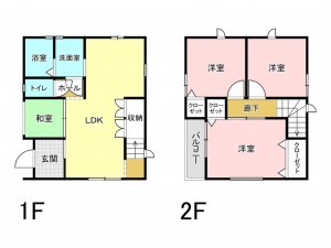 加古川市野口町野口、収益物件/住宅の間取り画像です