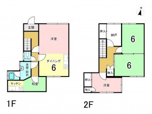 加古川市野口町野口、収益物件/住宅の間取り画像です