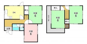 加古川市平岡町高畑、中古一戸建ての間取り画像です