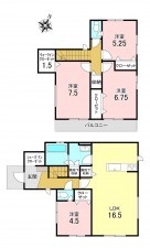 加古川市尾上町池田、新築一戸建ての間取り画像です