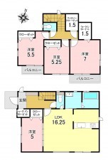 加古川市尾上町池田、新築一戸建ての間取り画像です