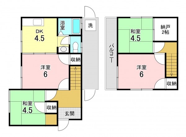 加古川市平岡町新在家、収益物件/住宅の間取り画像です