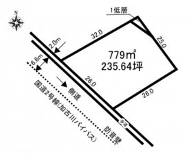 加古川市野口町北野、土地の間取り画像です