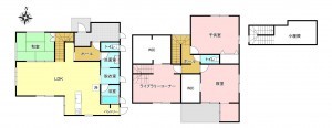 加古川市加古川町大野、中古一戸建ての間取り画像です