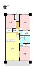 加古川市加古川町河原、マンションの間取り画像です