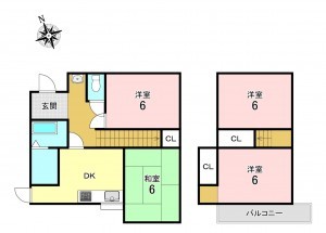 加古川市野口町野口、中古一戸建ての間取り画像です