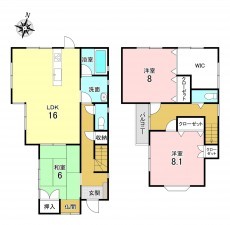 加古川市加古川町稲屋、中古一戸建ての間取り画像です