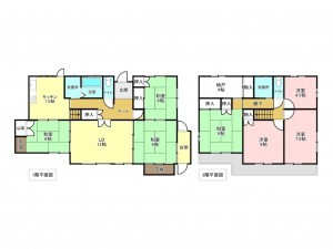 加古川市西神吉町大国、中古一戸建ての間取り画像です