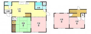 加古川市神野町西之山、中古一戸建ての間取り画像です