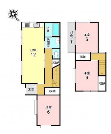 加古川市加古川町稲屋、中古一戸建ての間取り画像です