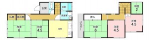 加古川市平岡町土山、中古一戸建ての間取り画像です