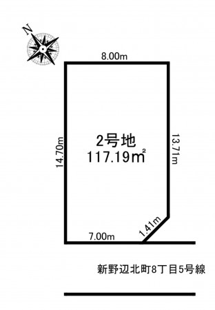 加古川市別府町新野辺北町、土地の間取り画像です