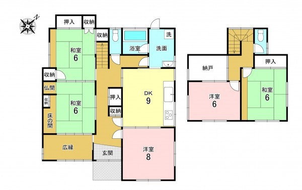 加古川市東神吉町西井ノ口、中古一戸建ての間取り画像です