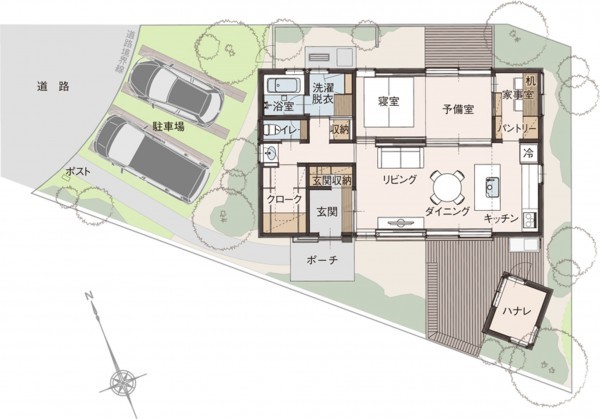 加古川市平岡町新在家、新築一戸建ての間取り画像です