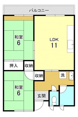 加古川市平岡町高畑、収益物件/マンションの間取り画像です