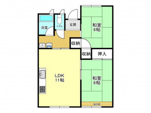 加古川市平岡町高畑、収益物件/マンションの間取り画像です