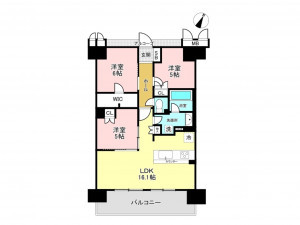 加古川市加古川町寺家町、マンションの間取り画像です