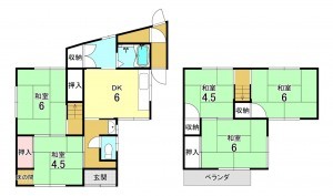 加古川市野口町北野、中古一戸建ての間取り画像です