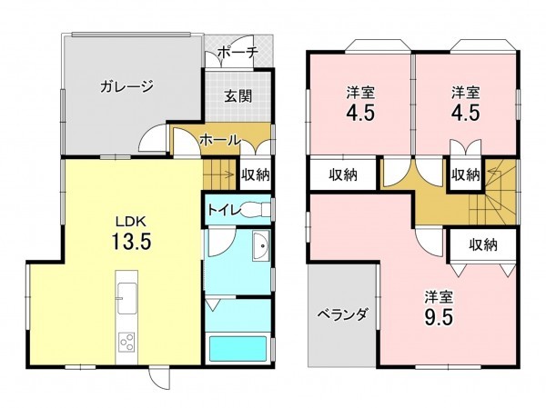 加古川市平岡町高畑、中古一戸建ての間取り画像です