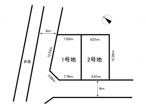 加古川市野口町坂元北、土地の間取り画像です