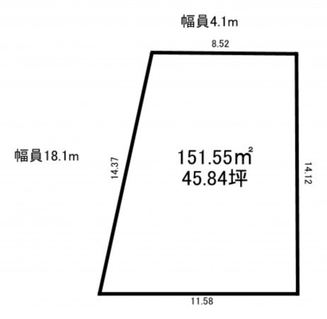 加古川市西神吉町岸、土地の間取り画像です