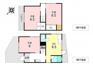 加古川市加古川町南備後、収益物件/住宅の間取り画像です