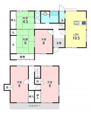 加古川市新神野、中古一戸建ての間取り画像です