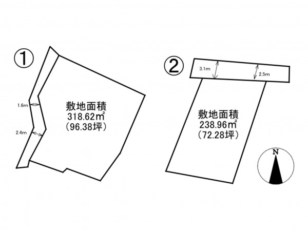 加古川市東神吉町升田、土地の間取り画像です