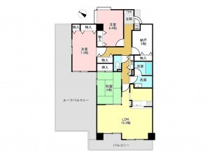 加古川市尾上町安田、マンションの間取り画像です
