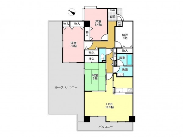 加古川市尾上町安田、マンションの間取り画像です