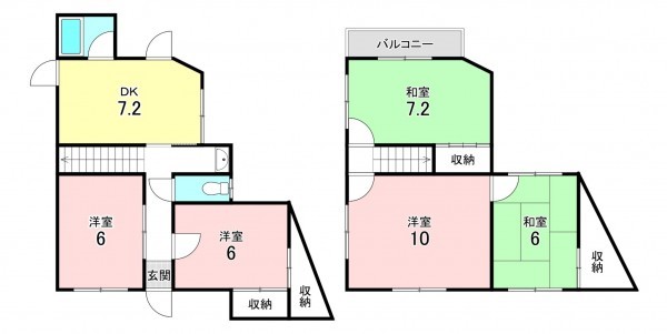 加古川市加古川町河原、中古一戸建ての間取り画像です
