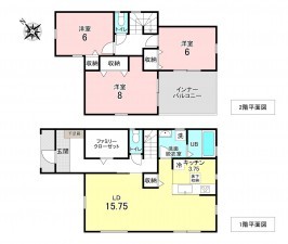 加古川市東神吉町神吉、新築一戸建ての間取り画像です