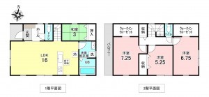 加古川市新神野、新築一戸建ての間取り画像です