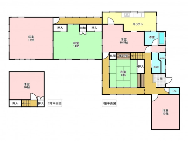加古川市上荘町都台、中古一戸建ての間取り画像です