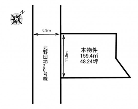 加古川市野口町北野、土地の間取り画像です