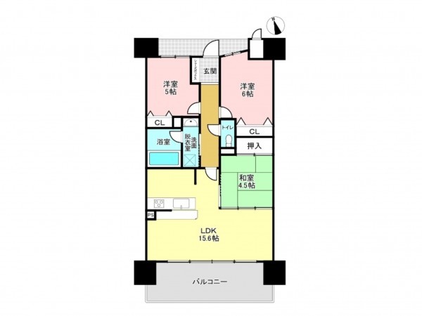 加古川市加古川町本町、マンションの間取り画像です