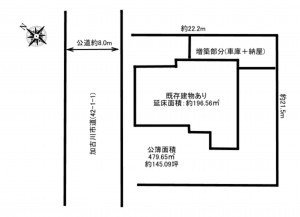 加古川市加古川町北在家、土地の間取り画像です