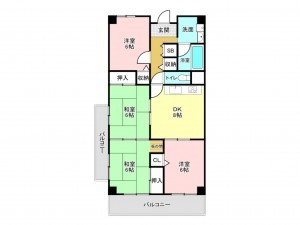 加古川市別府町別府、マンションの間取り画像です