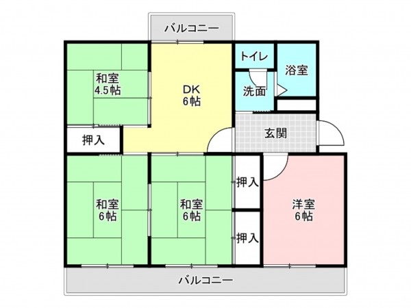 加古川市尾上町養田、マンションの間取り画像です