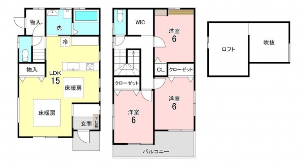 加古川市平岡町新在家、中古一戸建ての間取り画像です